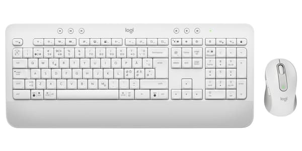 Logitech 920-011038 tangentbord Mus inkluderad Kontor Bluetooth QWERTY Dansk, Finsk, Norsk, Svensk Vit Vit