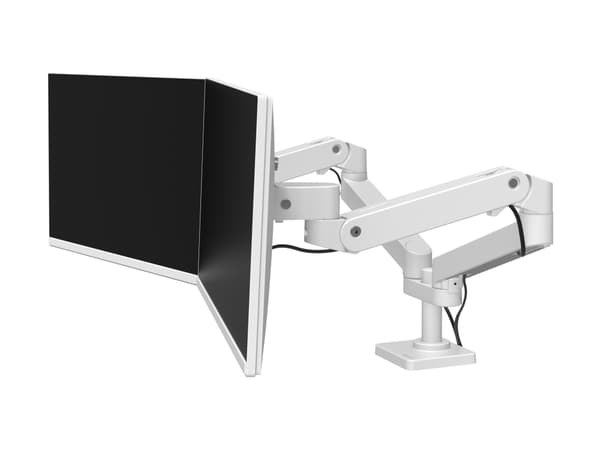 Ergotron LX Pro - Monteringssett (dobbeltarm) - for 2 LCD-skjermer - side-by-side - aluminium - hvit - skjermstørrelse: inntil 27" - skrivebordsmonte Hvit
