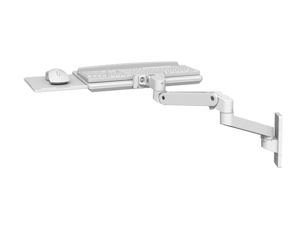 Ergotron LX Pro Wall Keyboard Arm (white), Keyboard clamp/mouse tray, White, Aluminium, 2.3 kg, Wall, 0 - 90°