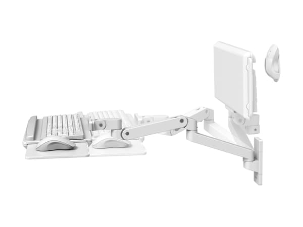 Ergotron LX Pro Wall Keyboard Arm (white), Keyboard clamp/mouse tray, White, Aluminium, 2.3 kg, Wall, 0 - 90°