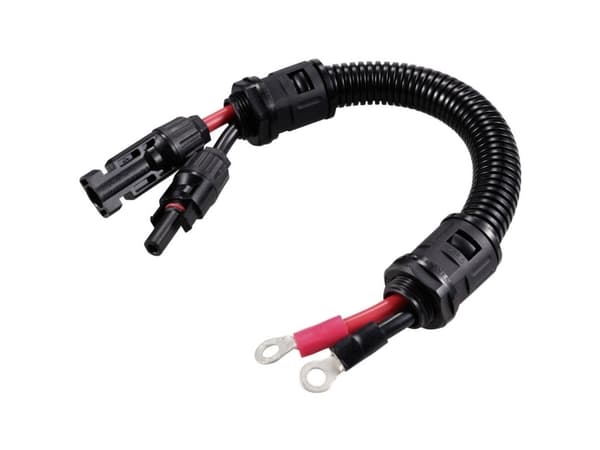 TRU COMPONENTS TC-12195640 MC4 solcelle-stik på M8 ringkabelsko 600 V 30 A Sort, Rød 1 stk