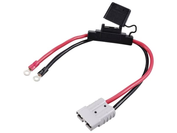 TRU COMPONENTS TC-12195704 Højstrøm batteristikforbindelse 50 A til ringøje med sikringsholder 50 A Sort, Rød 1 stk