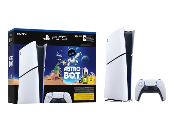 Sony PlayStation 5 Digital Edition Slim Astro Bot, PlayStation 5, Svart, Vit, 16384 MB, GDDR6, AMD, AMD Ryzen Zen 2