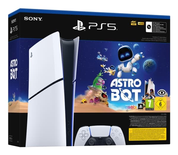 Sony PlayStation 5 Digital Edition Slim Astro Bot, PlayStation 5, Svart, Vit, 16384 MB, GDDR6, AMD, AMD Ryzen Zen 2