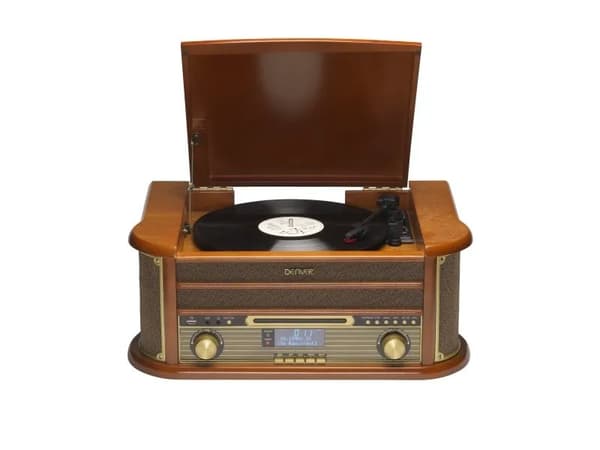 Denver MRD-51, ruskea, puu, 33 1/3,45,78 rpm, pyörivä, DAB,FM, CD