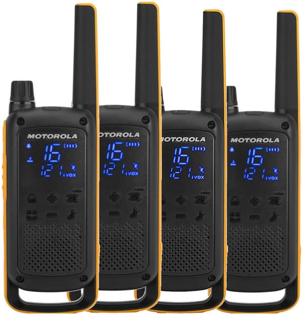 Motorola Talkabout T82 Extreme Quad Pack tvåvägsradio 16 kanaler Svart, Orange