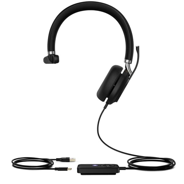 Yealink UH38 Mono Teams Headset Kabel & Trådlös Huvudband Samtal/musik USB Type-C Bluetooth Svart