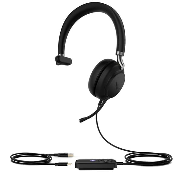 Yealink UH38 Mono Teams Headset Kabel & Trådlös Huvudband Samtal/musik USB Type-C Bluetooth Svart
