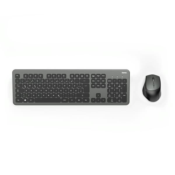 Hama KMW-700 tangentbord Mus inkluderad Hem RF Trådlös QWERTZ tyska Antracit, Svart
