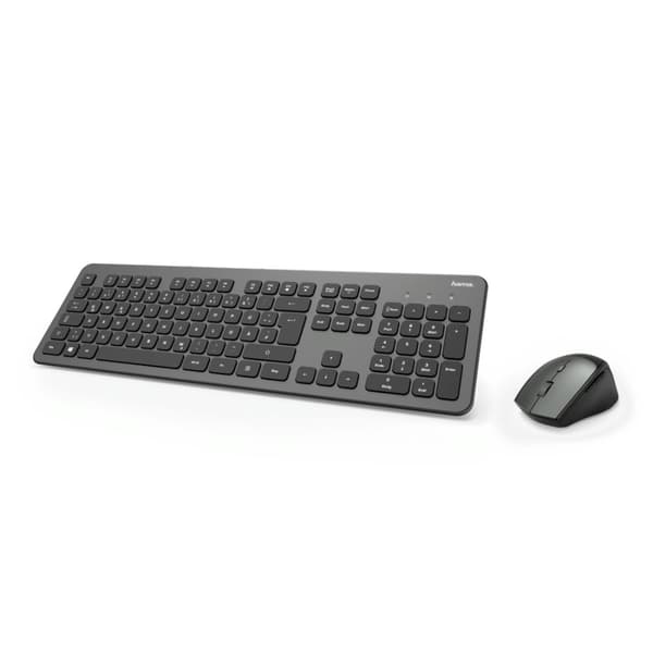Hama KMW-700 tangentbord Mus inkluderad Hem RF Trådlös QWERTZ tyska Antracit, Svart