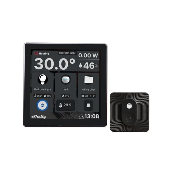Shelly - Wall Display Black + BLU HT Black - WiFi touch screen