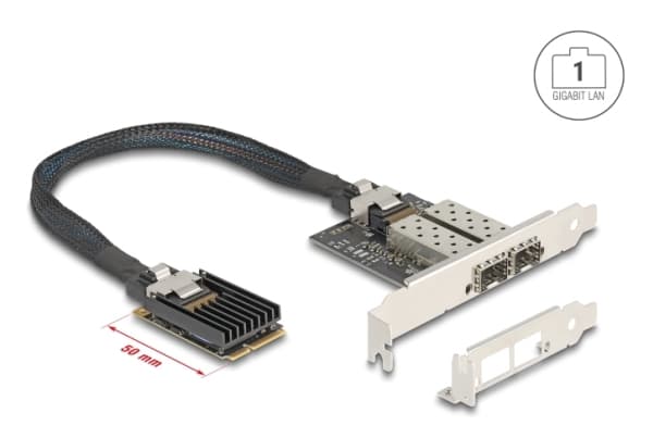 Delock Mini PCIe I/O full size 2 x SFP Gigabit LAN (95281)