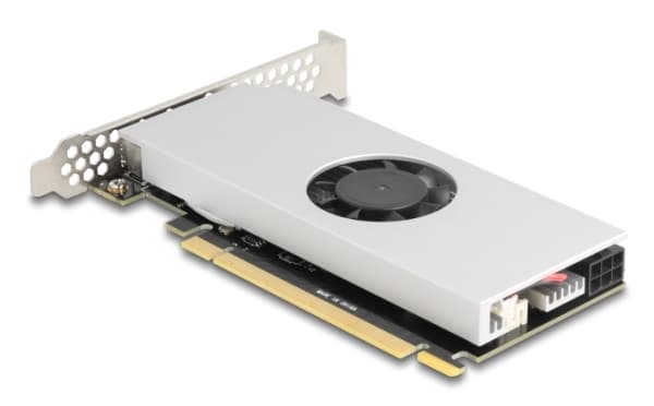 Delock PCI Express x16 -kortti 4 x USB 20 Gbps USB Type-C Quad Channel -kortiksi tuulettimella ja jäähdytyselementillä matalassa profiilissa