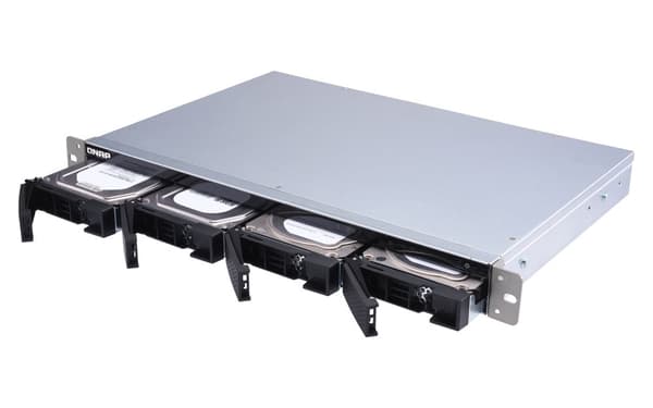 QNAP TS-431XeU NAS Rack (1U) Annapurna Labs Alpine AL-314 8 GB DDR3 0 TB QNAP QTS Svart, Rostfritt stål