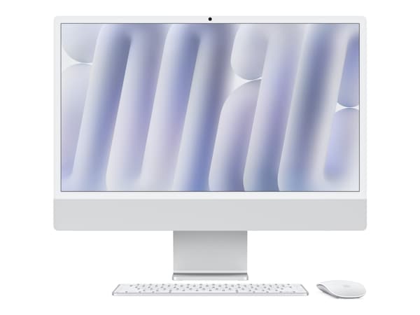Apple iMac 24-inch with Retina 4.5K display, Nano-texture glass: M4 chip with 10-core CPU and 10-core GPU, 256GB SSD, 16GB - Silver, 59.7 cm (23.5"),