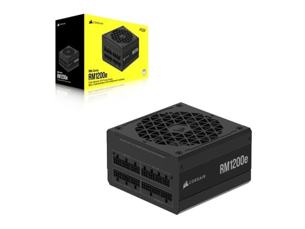 Corsair RM1200e, 1200 Watt, ATX 3.1, PCIe 5.1, 80PLUS Gold / Cybenetics PLATINUM