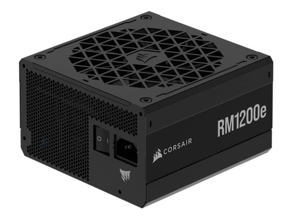 Corsair RM1200e, 1200 Watt, ATX 3.1, PCIe 5.1, 80PLUS Gold / Cybenetics PLATINUM Sort