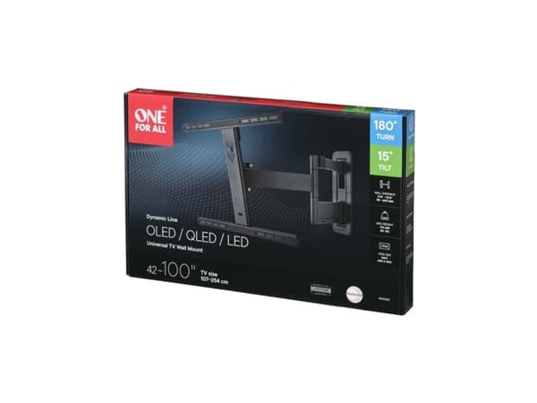 One For All Dynamic Line väggfäste med full rörlighet för tv (WM5650), 106,7 cm (42"), 2,54 m (100"), 200 x 200 mm, 600 x 600 mm, -5 - 10°, Svart