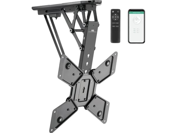 Elektrisk tak-TV-feste Maclean, TUYA-støtte, maks VESA 600x400, fjernkontroll, 23"-55", 30kg, MC-492