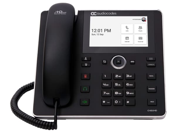 AudioCodes C450HD - VoIP-telefon - med Bluetooth-grensesnitt med anrops-ID - treveis anropskapasitet - SIP, RTP, SRTP, SDP, SIP over TLS, RTCP-XR, SI