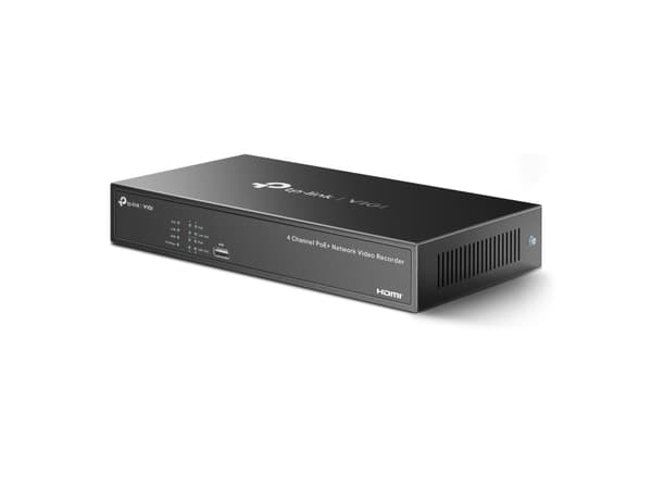 TP-Link VIGI NVR1004H-4P-2TB, 4 kanaler, 3840 x 2160 piksler, 720p, 1080p, 2160p, 3840x2160,1920x1080, 1680x1050, 1440x900, 1280x1024, 1024x768, 1280