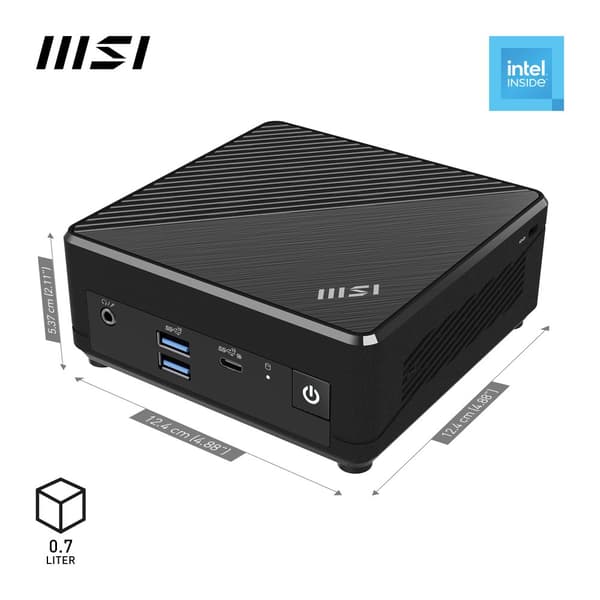 MSI Cubi N ADL-006DE Intel® N N200 4 GB DDR4-SDRAM 128 GB SSD Windows 11 Pro Mini PC Mini-PC Svart