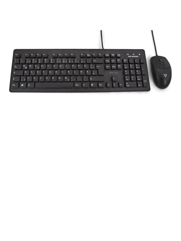 V7 CKU700DE tangentbord Mus inkluderad Universal USB tyska Svart