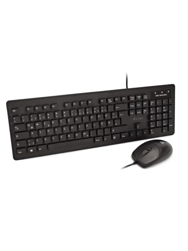 V7 CKU700DE tangentbord Mus inkluderad Universal USB tyska Svart
