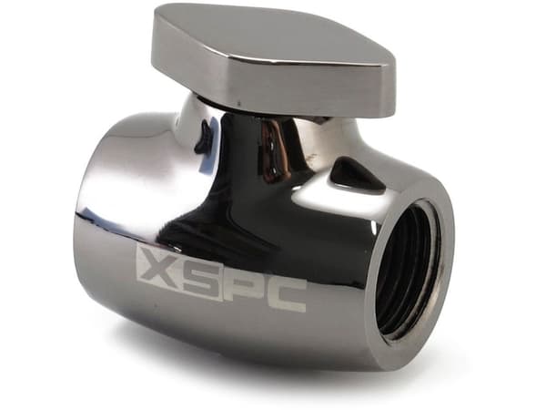 XSPC G1/4 Kugelhahn - Messing, Schwarz-Chrome