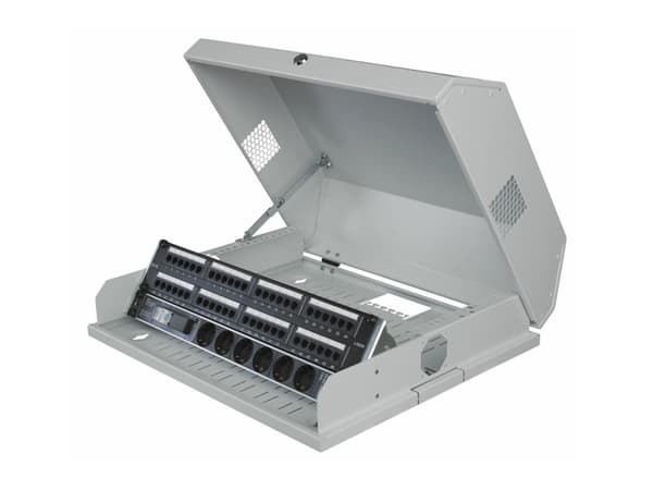 Lanview by Logon - Rack skap - 3U (Rotatable) + 5U (Horizontal), 537 x 475mm, slim - veggmonterbar - hvit - 8U - 19"