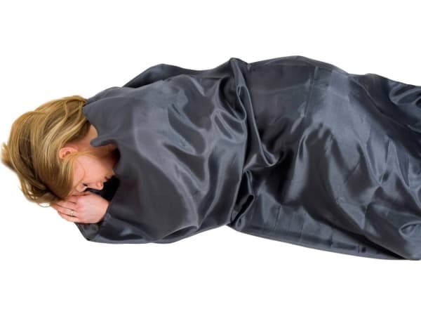 Lifeventure Silk Sleeping Bag Liner, Rectangular, Grey