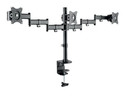 HAGOR HA KB - Monteringssats (montering på skrivbord, spännbleck) - articulating dual arms - för 3 LCD-bildskärmar - svart - skärmstorlek: 15"-27" Svart