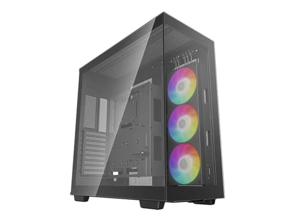 DeepCool CH780 - Tower - utökad ATX - genomskinlig sidopanel (härdat glas) - ingen strömförsörjning (ATX / PS/2) - svart - USB/ljud Svart