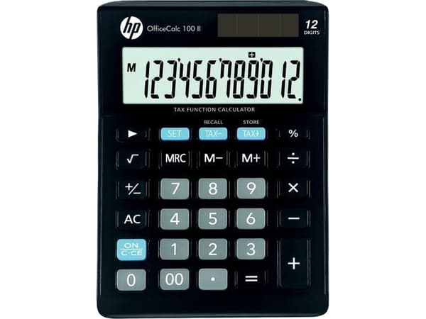 HP Kontorsräknare HP-OC 100 II/INT BX, 12-siffrig display, 147x103x28mm, svart
