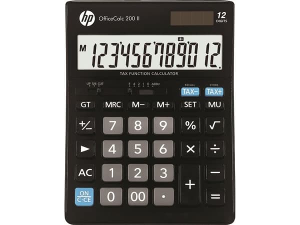 HP Kontorsräknare HP-OC 200 II/INT BX, 12-siffrig display, 179x125x30mm, svart