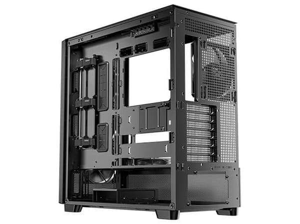 Antec FLUX SE, Midi Tower, PC, Svart, Trä, ATX, EATX, ITX, micro ATX, Plast, Stål, Trä, Spela