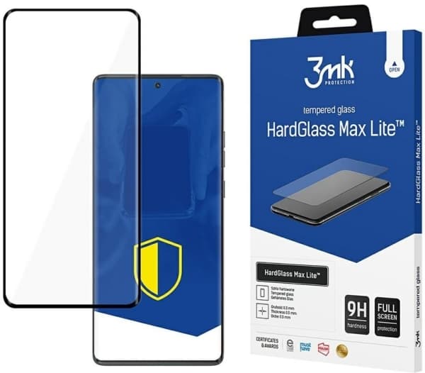 3MK HardGlass Max Lite Tempered Glass for Motorola Moto G85 Black