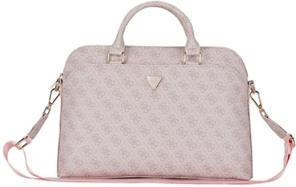 Bag Guess 4G Zipper Pocket Triangle Logo 15" pink