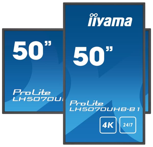 iiyama LH5070UHB-B1 skyltställ Platt skärm för digital skyltning 125,7 cm (49.5") VA 700 cd/m² 4K Ultra HD Svart Inbyggd processor Android 9.0 24/7