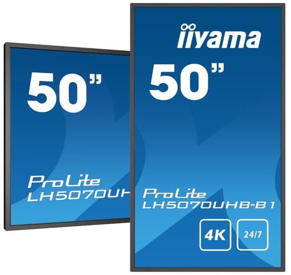 iiyama LH5070UHB-B1 skyltställ Platt skärm för digital skyltning 125,7 cm (49.5") VA 700 cd/m² 4K Ultra HD Svart Inbyggd processor Android 9.0 24/7