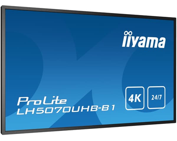 iiyama LH5070UHB-B1 skyltställ Platt skärm för digital skyltning 125,7 cm (49.5") VA 700 cd/m² 4K Ultra HD Svart Inbyggd processor Android 9.0 24/7