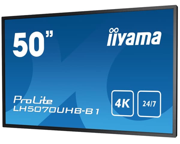 iiyama LH5070UHB-B1 skyltställ Platt skärm för digital skyltning 125,7 cm (49.5") VA 700 cd/m² 4K Ultra HD Svart Inbyggd processor Android 9.0 24/7