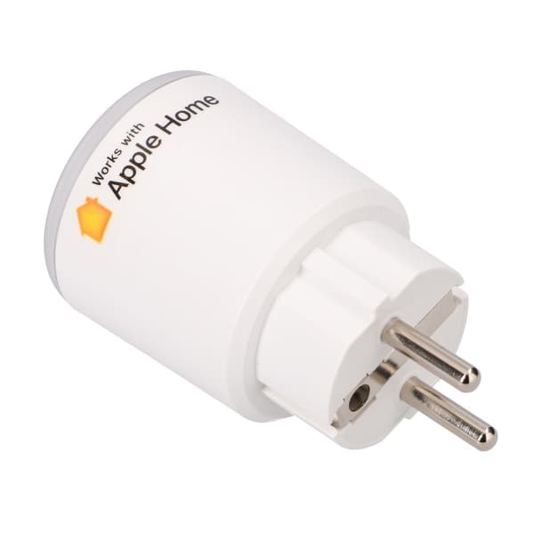 Smart plug med Zigbee, energimåling og stemmestyring, 16A, kompatibel med HomeKit og Tuya