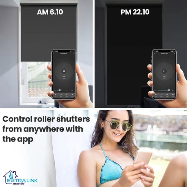 Extralink smart rullgardinsmotor – Wi-Fi – Tuya – 5V/1A – batteri och USB-ström