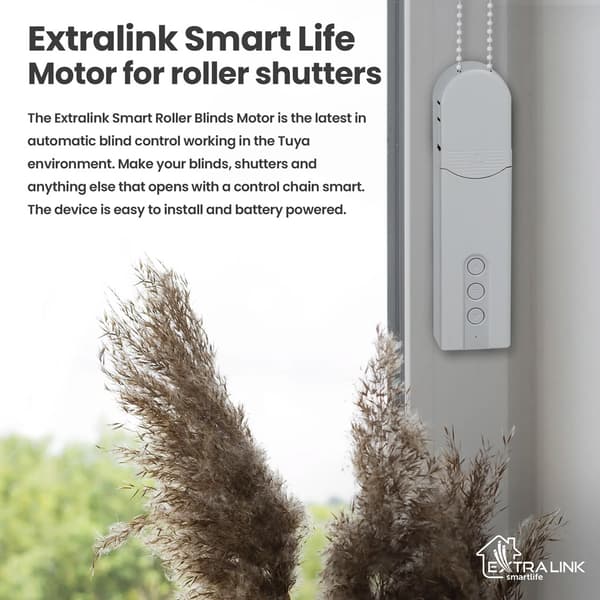 Extralink smart rullgardinsmotor – Wi-Fi – Tuya – 5V/1A – batteri och USB-ström