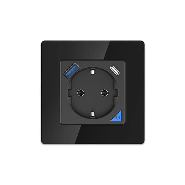 Extralink Smart Life-vægstik - 230V + USB-A (5V/2.1A) + USB-C (5V/3A) - fjernbetjening via app