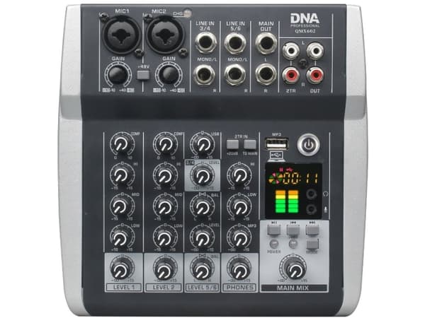 DNA QMX602 analog ljudmixer 6 kanaler Blå