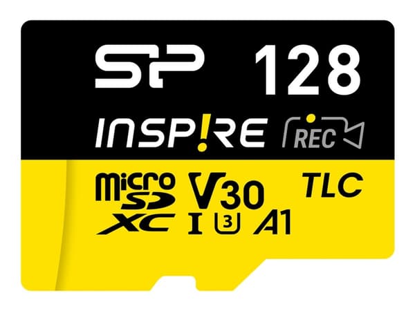 Silicon Power microSDXC Power Inspire 128GB V30 UHS-I U3 A1 4K DDR200 170/150MB/s TLC memory card + adapter