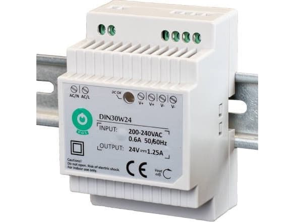 DIN30W24: DIN-kiskon virtalähde POS 30W 24V 1.25A