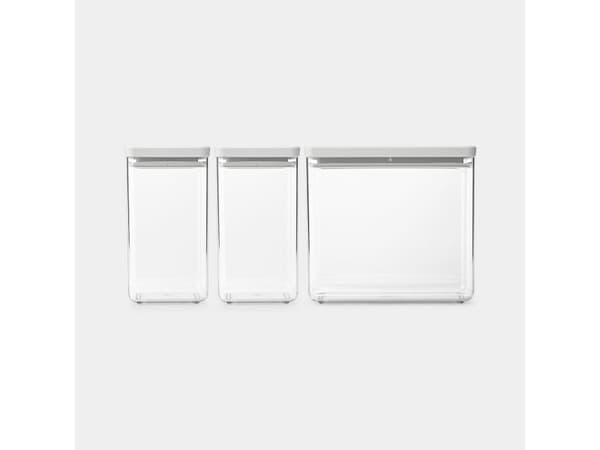 Brabantia Tasty+, Canister, Rectangular, 6.7 L, Light grey, Transparent, Plastic, 201 mm